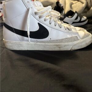 Nike White and Black High-Top Sneakers